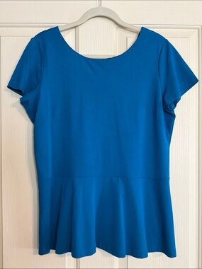 Banana Republic Blue Short Sleeve Peplum Top
